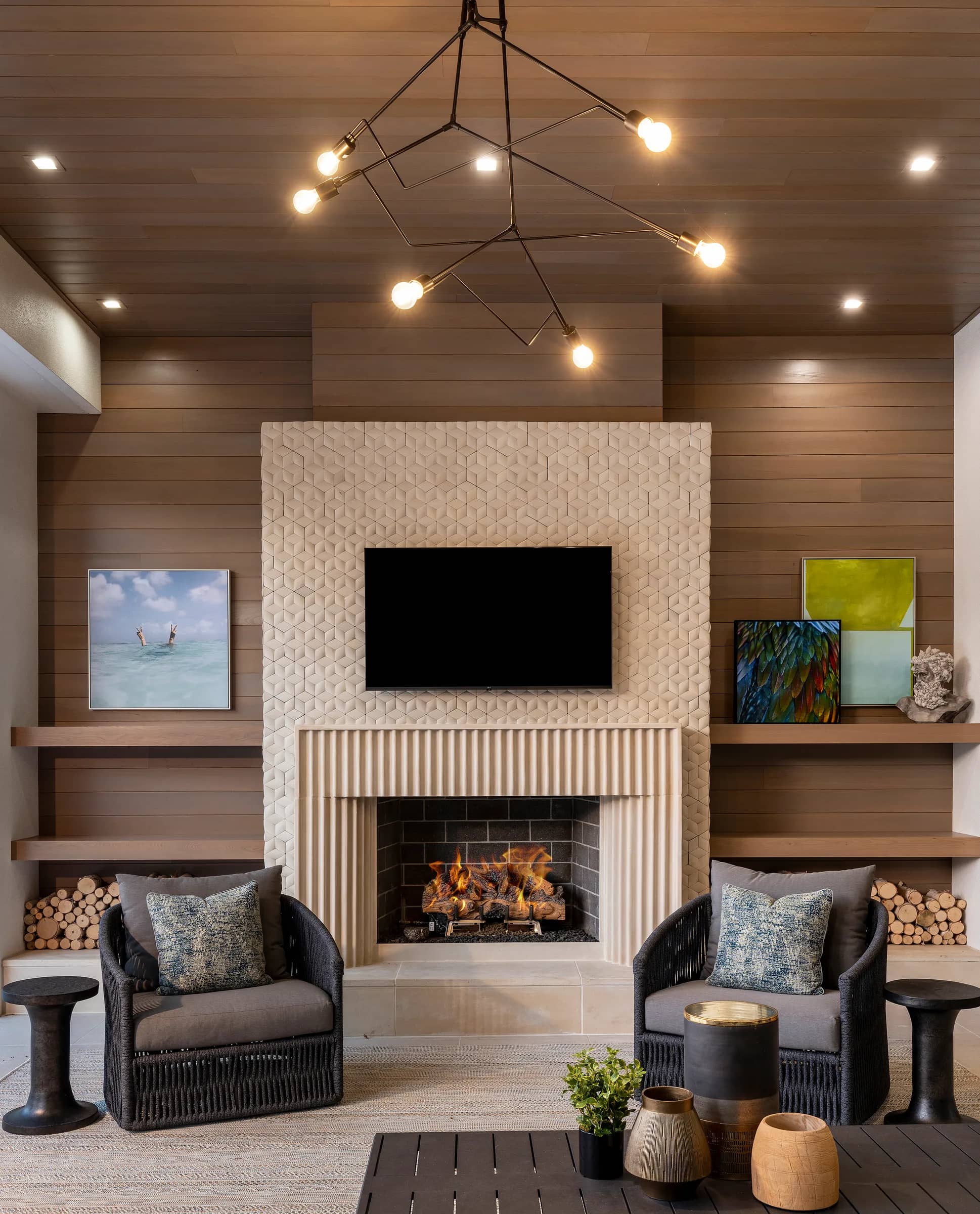 The Colony — Outdoor Fireplace Detail
