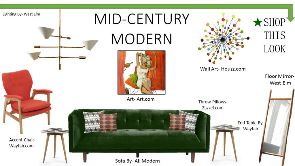 Shop This Mid-Century Modern Living Room