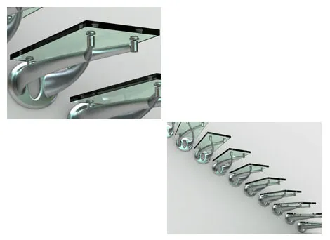 Self-supporting glass staircase by Faraone